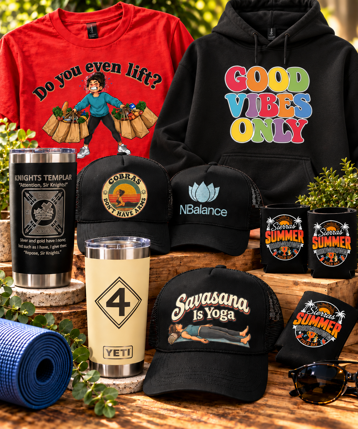 Randolph Custom Works custom shirts, hoodie, embroidered hats, engraved tumblers and drink holders